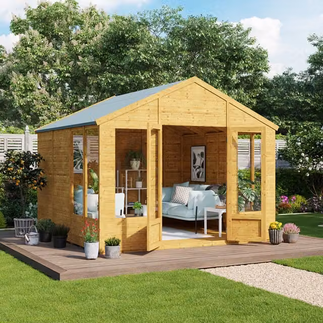 BillyOh Holly Tongue and Groove Apex Summerhouse in Brown with Window