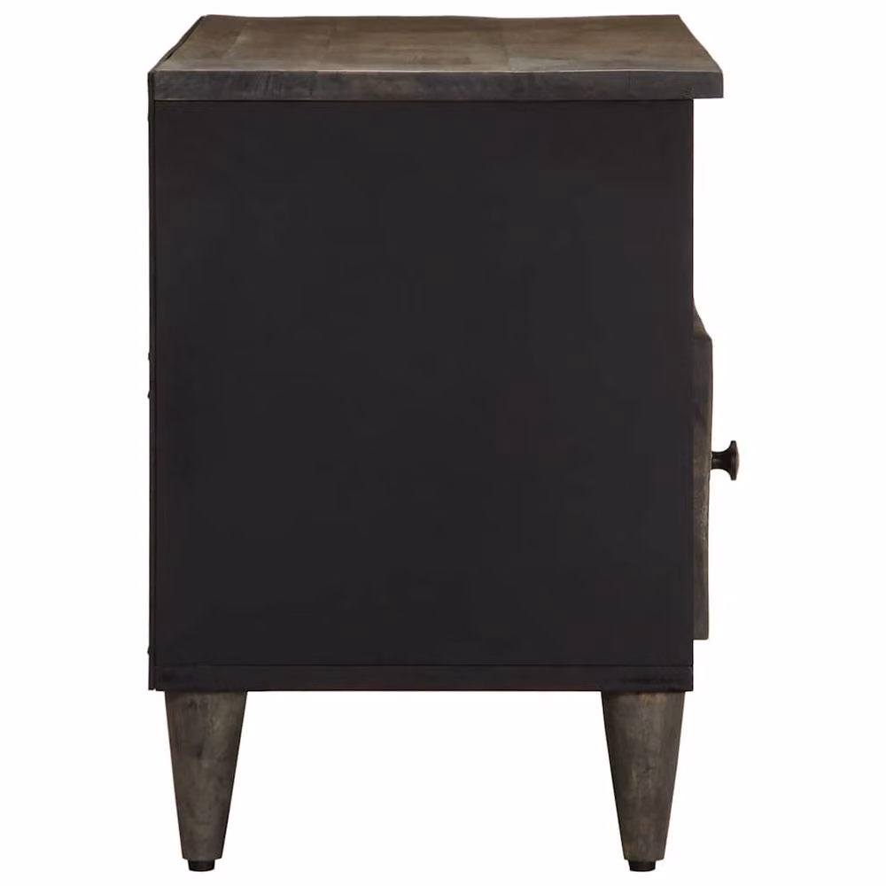 Berkfield Home Black Mango Wood TV Cabinet W: 100 cm, D: 33 cm, H: 46 cm – 3