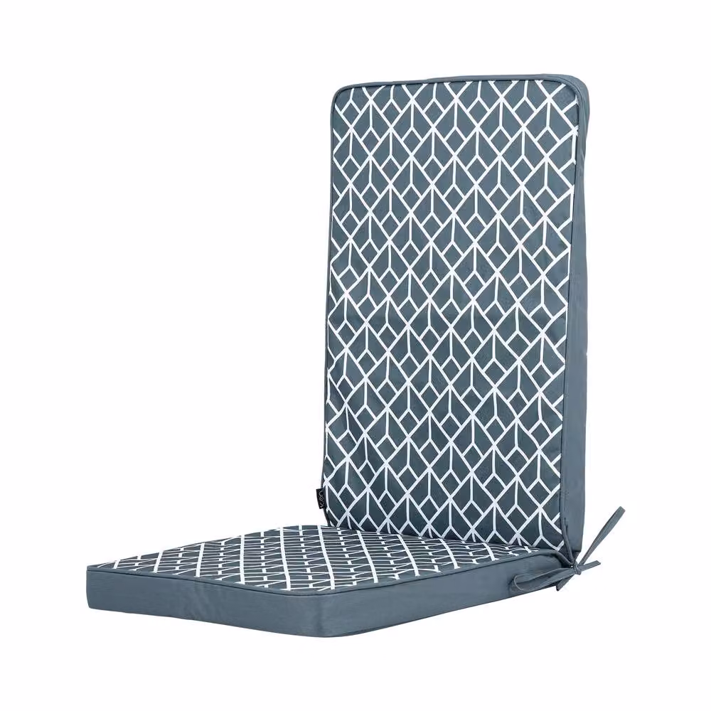 icon 6-Pack Outdoor Garden Seat Pads in Anthracite Grey with Water Repellent Fabric – 2