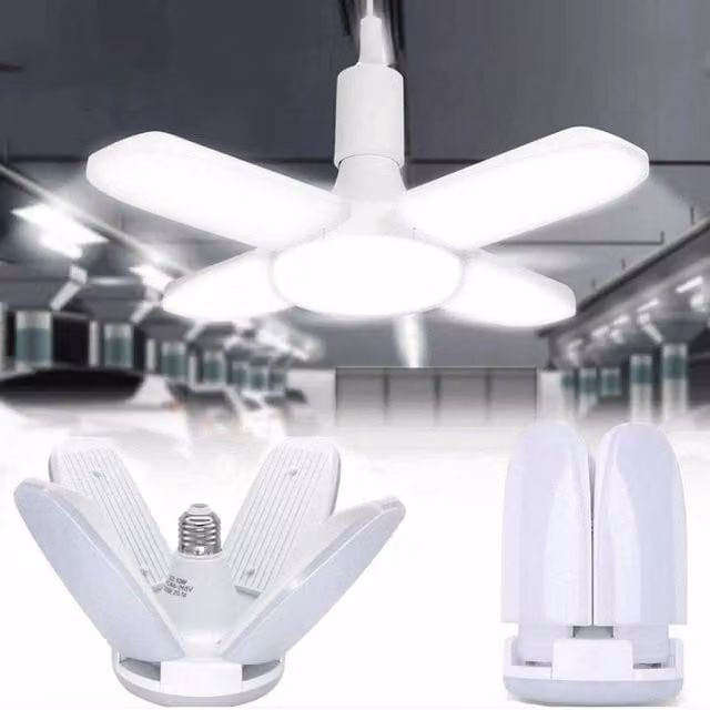 Kelvenix E27 60W Deformable LED Garage Light Bulb, White Adjustable Ceiling Fixture – 1