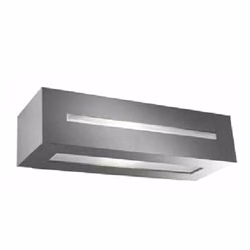 Netlighting Alfil Modern Rectangular Outdoor Wall Light in Grey, Aluminium, IP44, E27