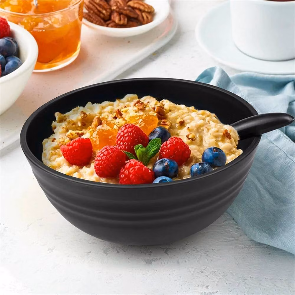 Havendro 32-Piece Black Plastic Round Dinnerware Set for Children – 4