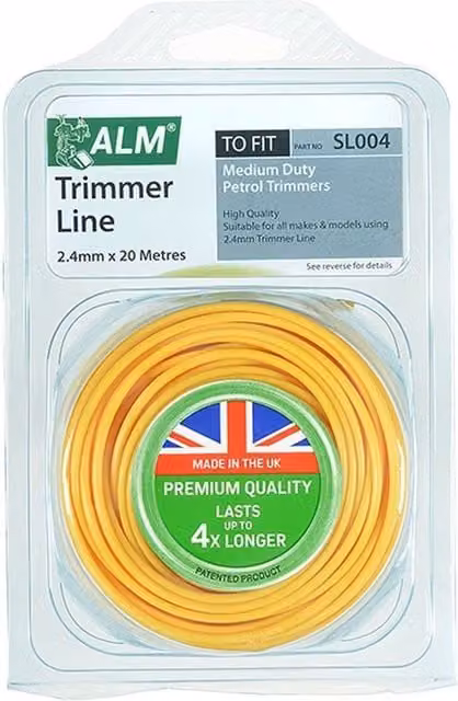 ALM Trimmer Line for Medium Duty Petrol Trimmers, 2.4mm x 20m, Yellow