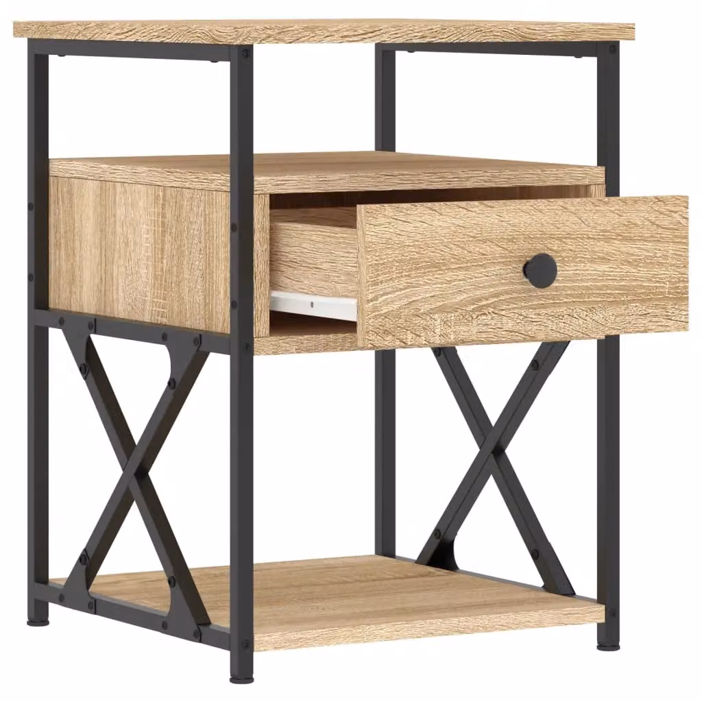 Berkfield Home Bedside Cabinet in Sonoma Oak Brown, W/D/H: 40 x 42 x 55 cm – 3