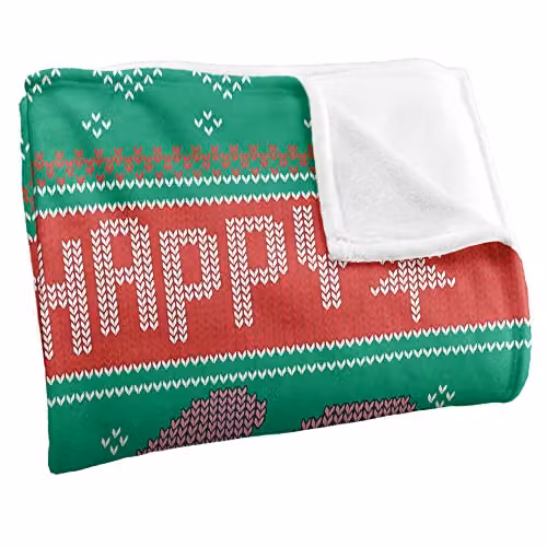 LOGOVISION Ren and Stimpy Swearter Super Soft Fleece Throw Blanket, Multicolour, W: 152 cm, D: 127 cm – 2