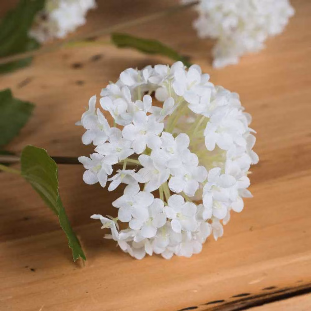 Lemon Pavilion Viburnum Opulus Artificial Flower in White and Green, W18 x D18 x H75 cm – 2
