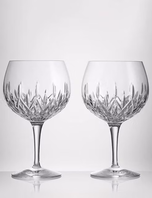 Waterford Lismore Set of 2 Transparent Crystal Gin Cocktail Glasses