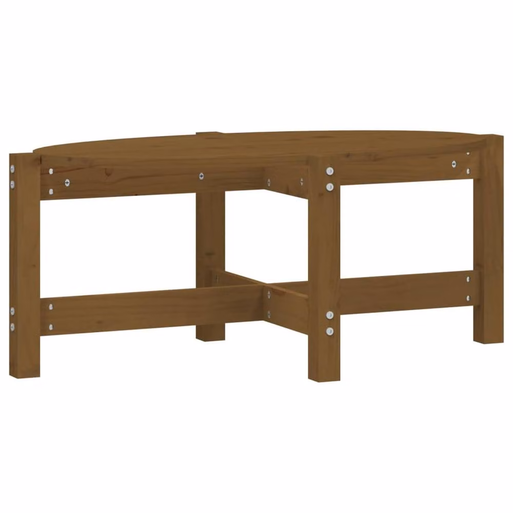 Berkfield Home Beautiful Coffee Table in Honey Brown Solid Pine Wood, W: 87 cm, D: 48 cm, H: 35 cm – 2