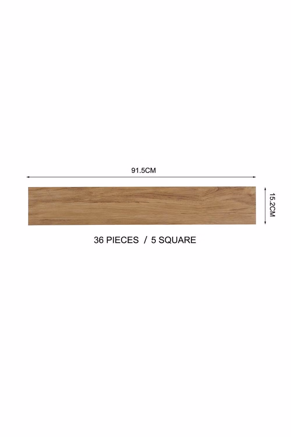 ExtraStar 36 Piece Self-Adhesive Wood Look PVC Flooring Planks in Rustic Brown – 3