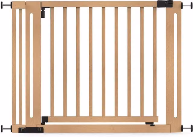 Safetots Elegance Extendable No-Drill Wood Baby Gate for Doors and Stairs in Brown