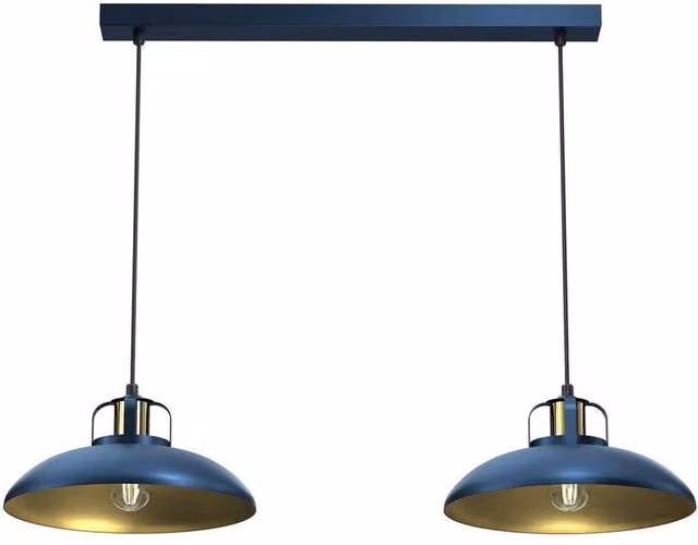 Milagro Felix Double Pendant Lamp in Blue and Gold/Brass – 2