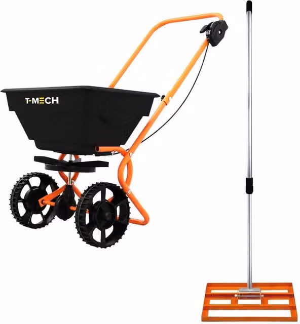 Monstershop Manual Rotary Spreader and 50cm Lawn Leveller in Orange