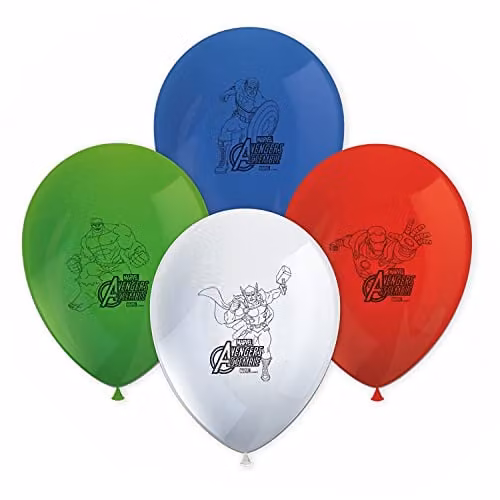 Unique Party Marvel Avengers Assemble Latex Balloons, Multicolour, Pack of 8