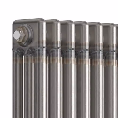 Lux Heat Vertical 3 Column Traditional Radiator in Bare Metal Lacquer, H: 180 cm, W: 29 cm – 5