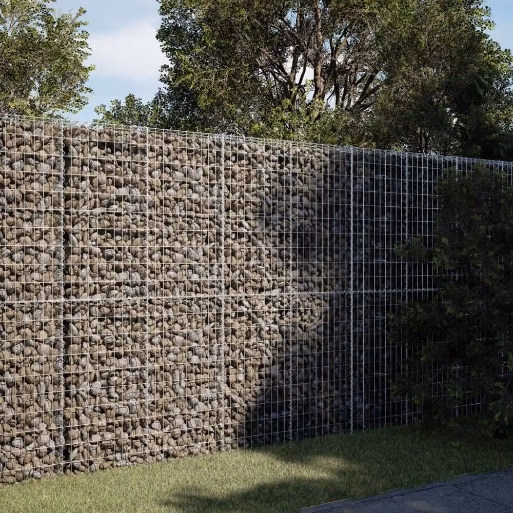 Berkfield Home Silver Galvanised Steel Gabion Basket with Cover, W/D/H: 250 x 100 x 200 cm – 2