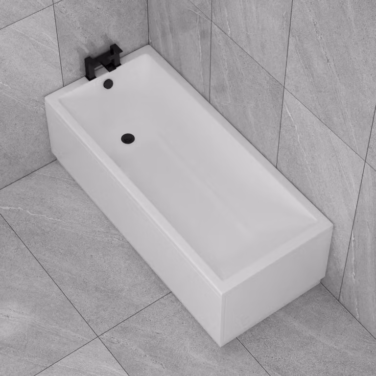 Royal Bathrooms Cesar White Acrylic Square Single Ended Bath with Optional MDF Panels