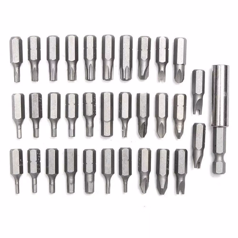 FLAVORA 33-Piece Silver Chrome Vanadium Screwdriver Security Bit Set – 4