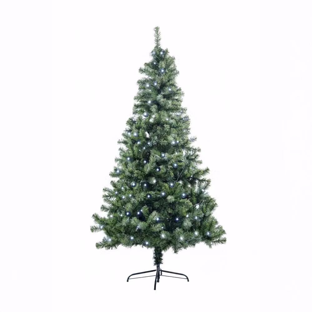 Shatchi 5ft Alaskan Pine Christmas Tree in Green with Cool White LEDs – 3