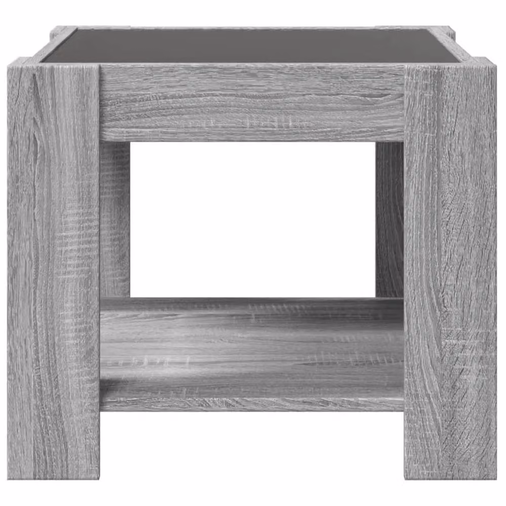 Berkfield Home Modern Square Coffee Table with LED in Grey Sonoma, W/D/H: 53 x 53 x 45 cm – 3