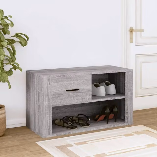 Berkfield Home Grey Sonoma Shoe Cabinet W: 80 cm, D: 35 cm, H: 45 cm