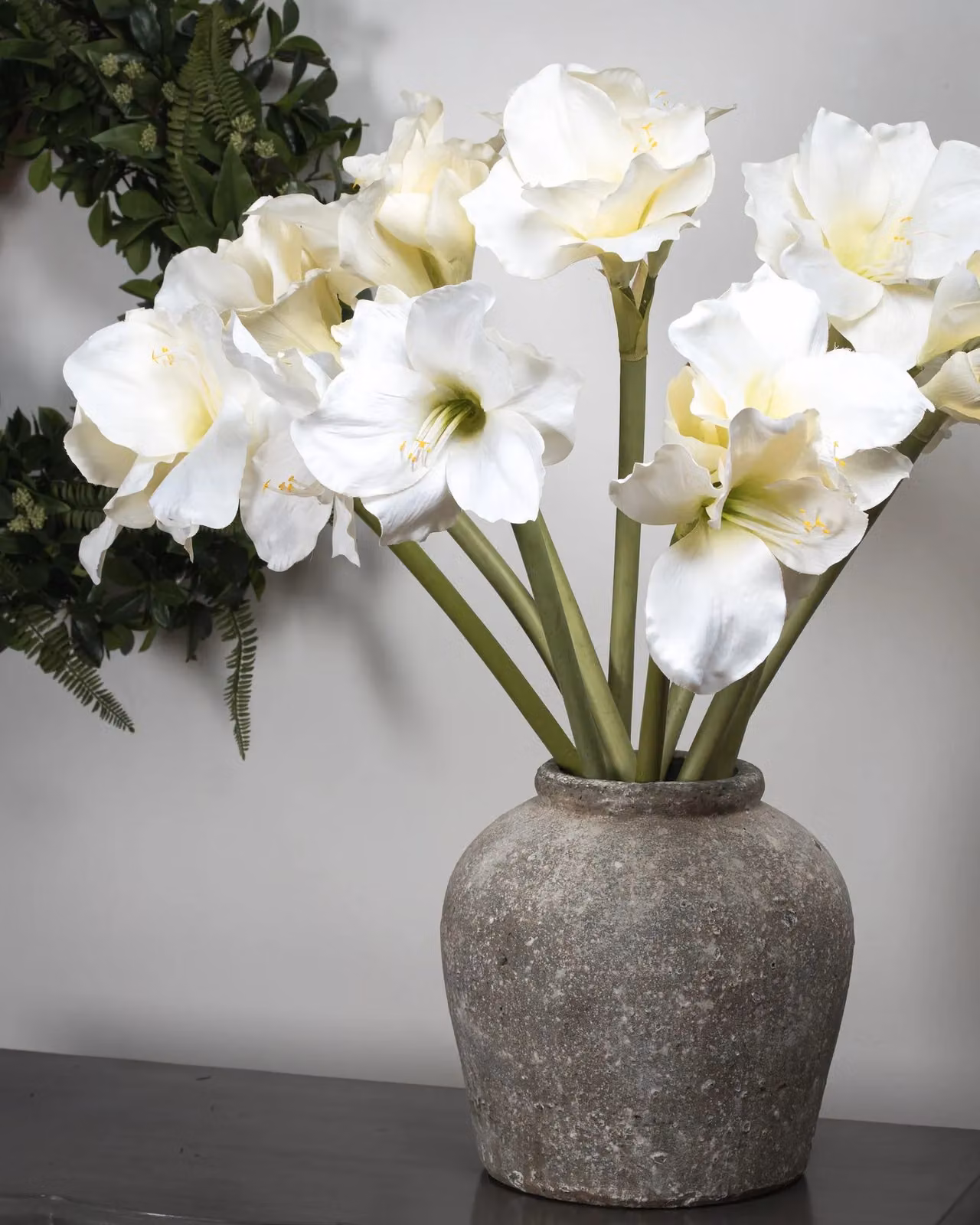 Love Lace Classic Amaryllis Artificial Textile Flower in White and Beige – 3
