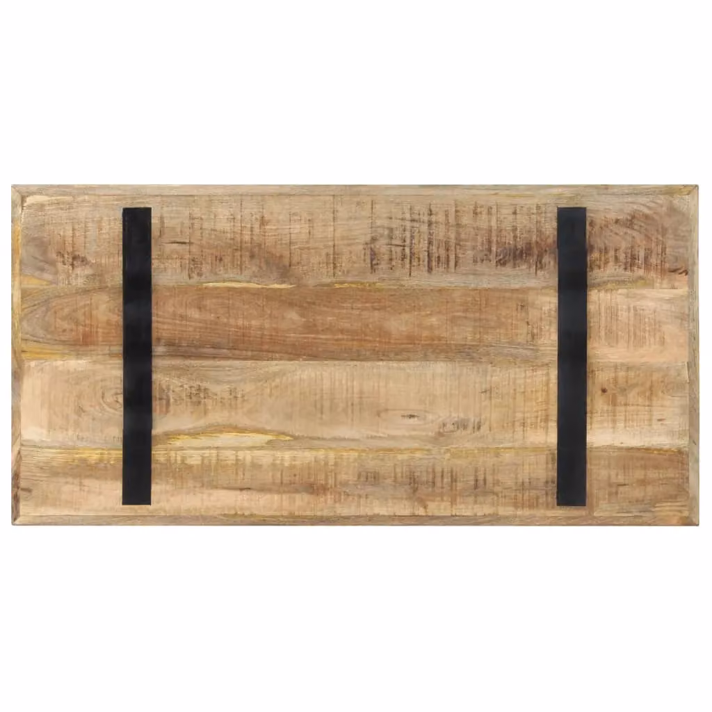 Berkfield Home Rectangular Dining Table in Brown Rough Mango Wood, W/D/H: 120 x 60 x 76 cm – 2