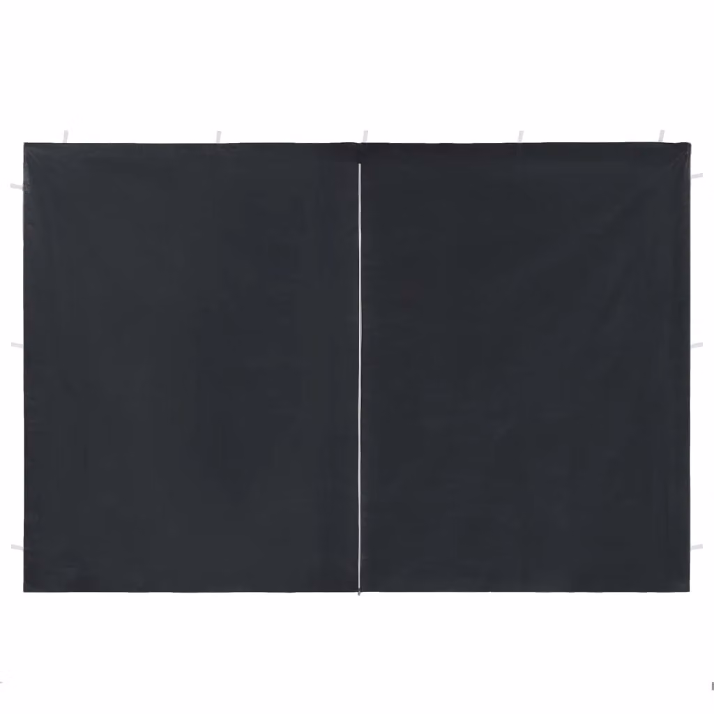 Berkfield Home Party Tent Sidewalls with Zipper, 2 Pieces, Anthracite Black PE Material – 2