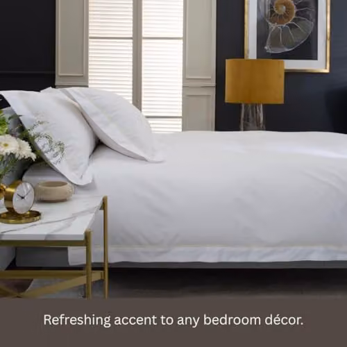 The Lyndon Company Hampstead 200 Thread Count 100% Cotton Duvet Cover and Pillowcase Set in White – 5