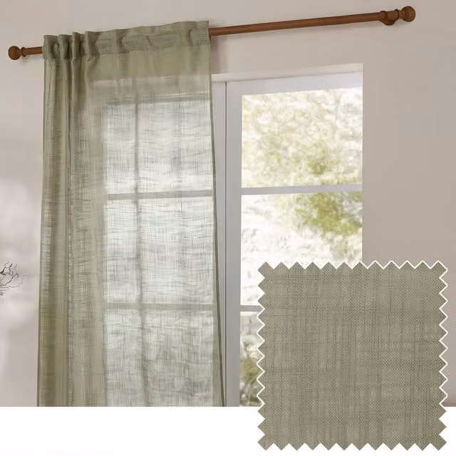 Yard Cirrus Sheer Tab Top Curtain Panel in Green, Width: 290 cm