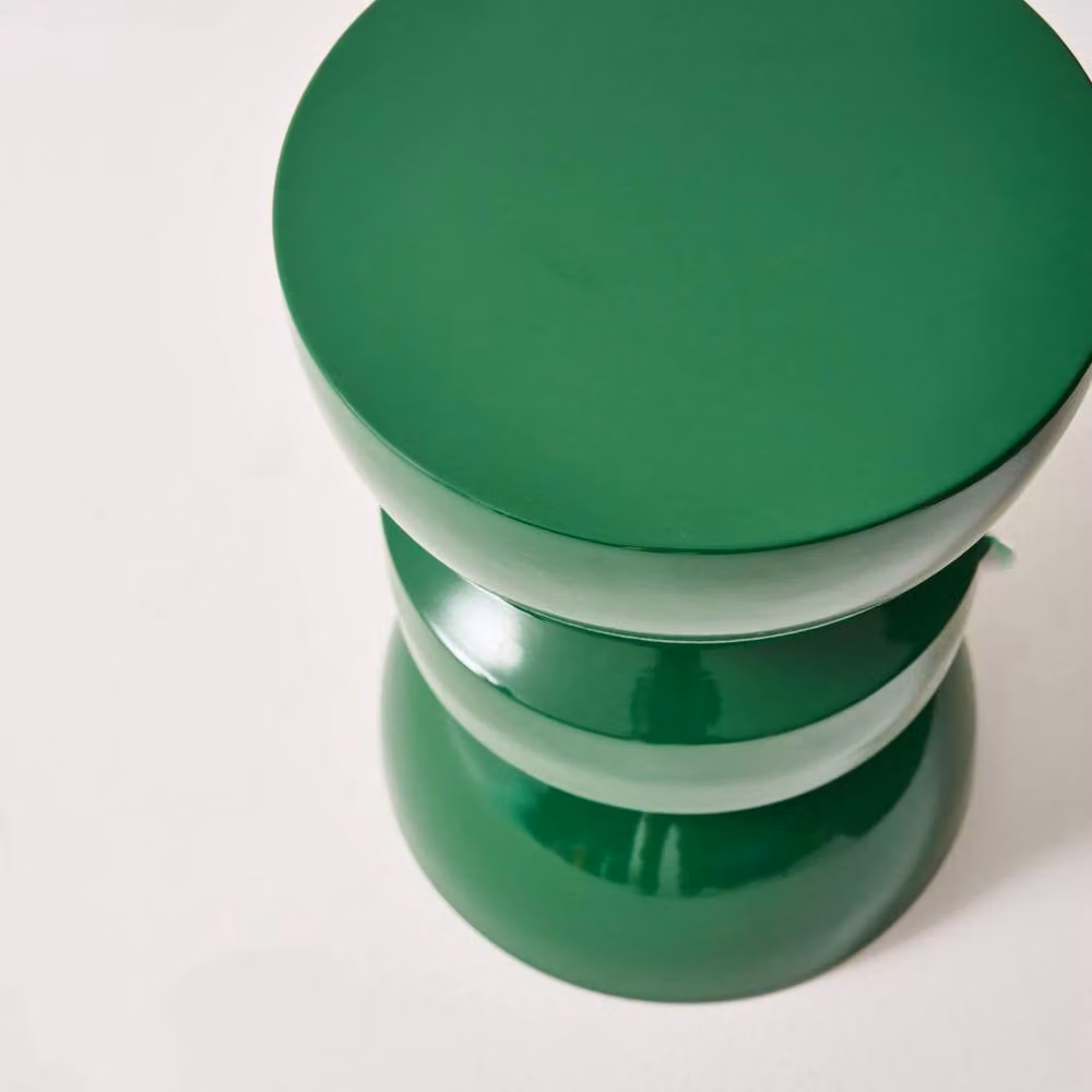 sweeek Round Metal Coffee Table, Side Table or Bedside Table with Glossy Finish in Dark Green, W/D/H: 44.5 x 44.5 x 75 cm – 4