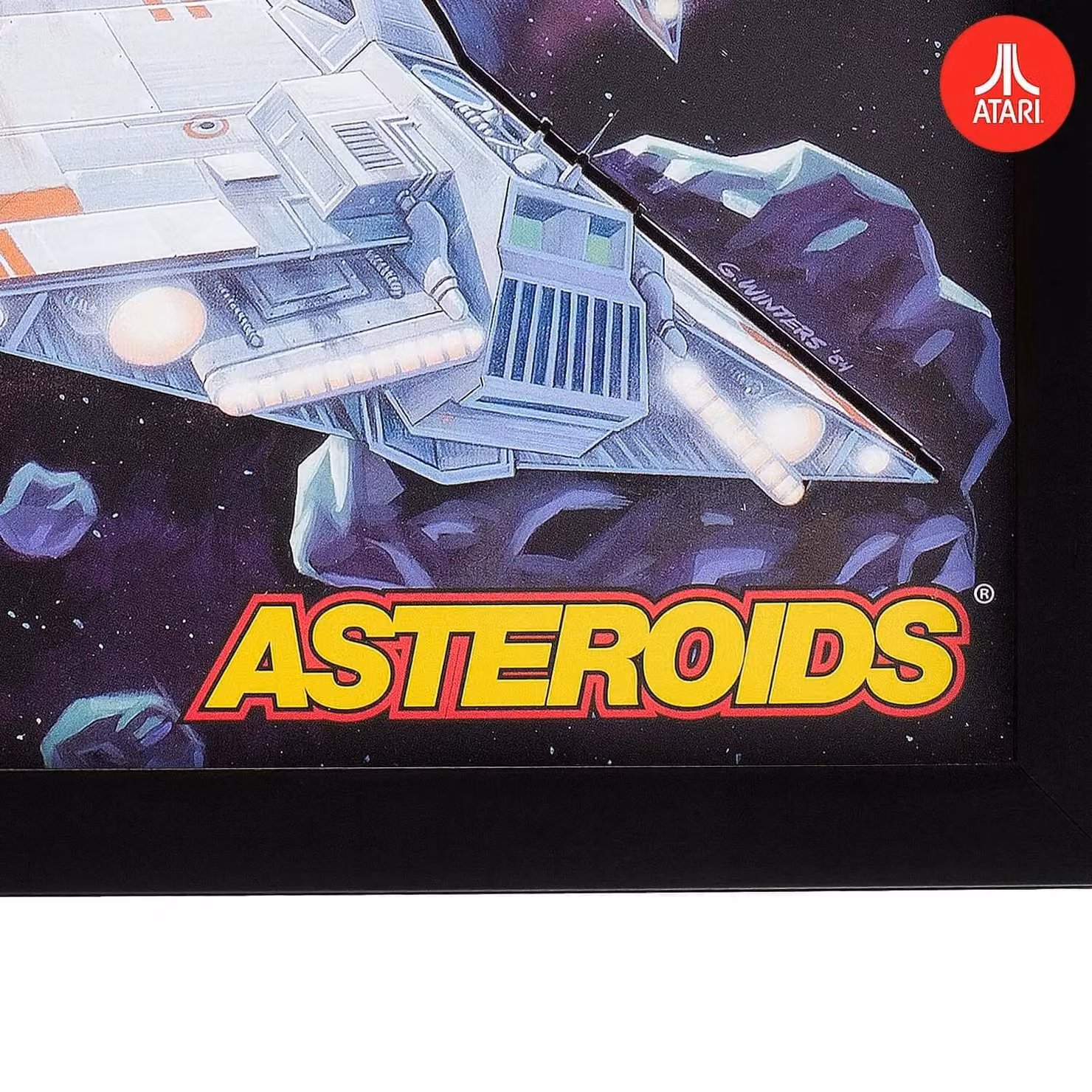 Thumbs Up Official Atari Asteroids 3D Canvas Wall Art in Black and Multicolour, W: 33.8 cm, H: 25.0 cm – 2