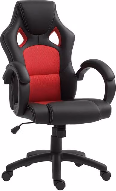 Rolipo Red Faux Leather Swivel Task Chair for Home Office – 1