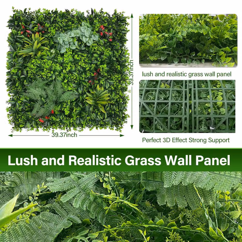 INMTFEI Artificial Boxwood Hedge Panel, Green, W/H: 100 x 100 cm – 9
