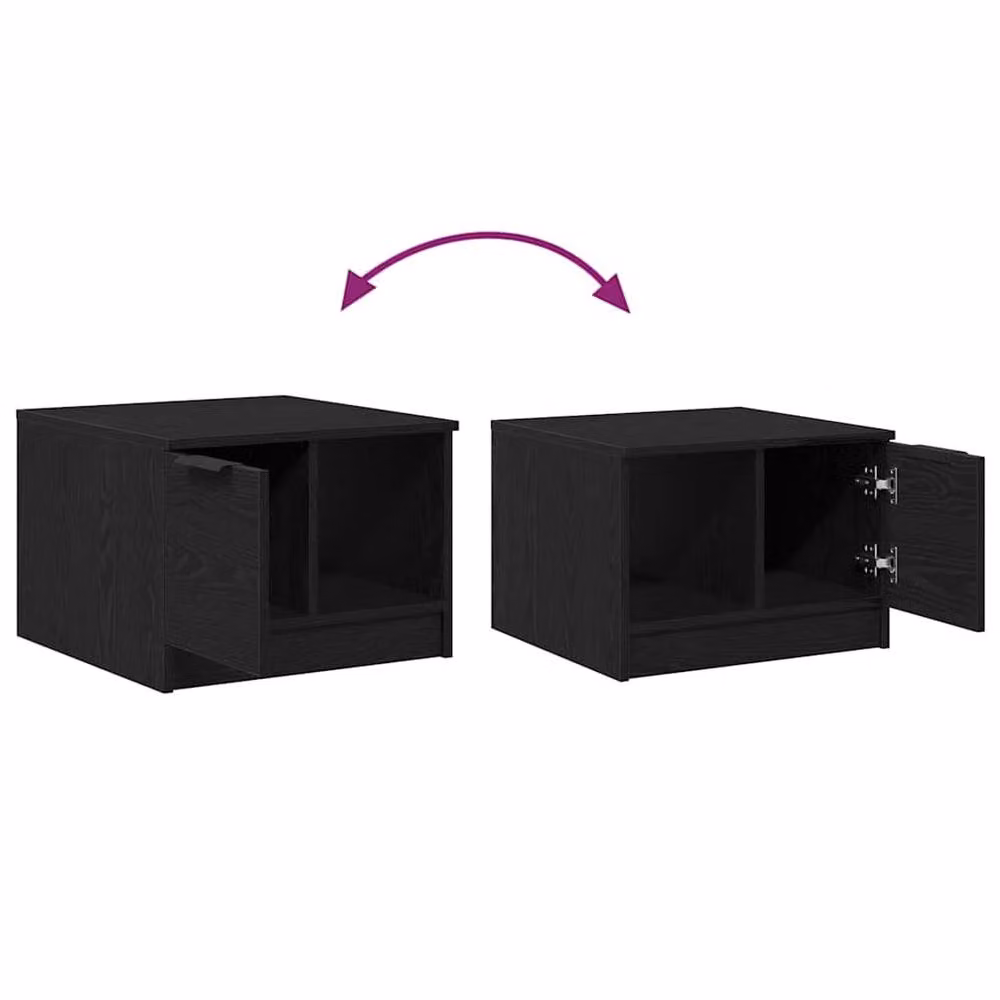 Berkfield Home Modern Black Oak Coffee Table, W/D/H: 50 x 50 x 36 cm – 6