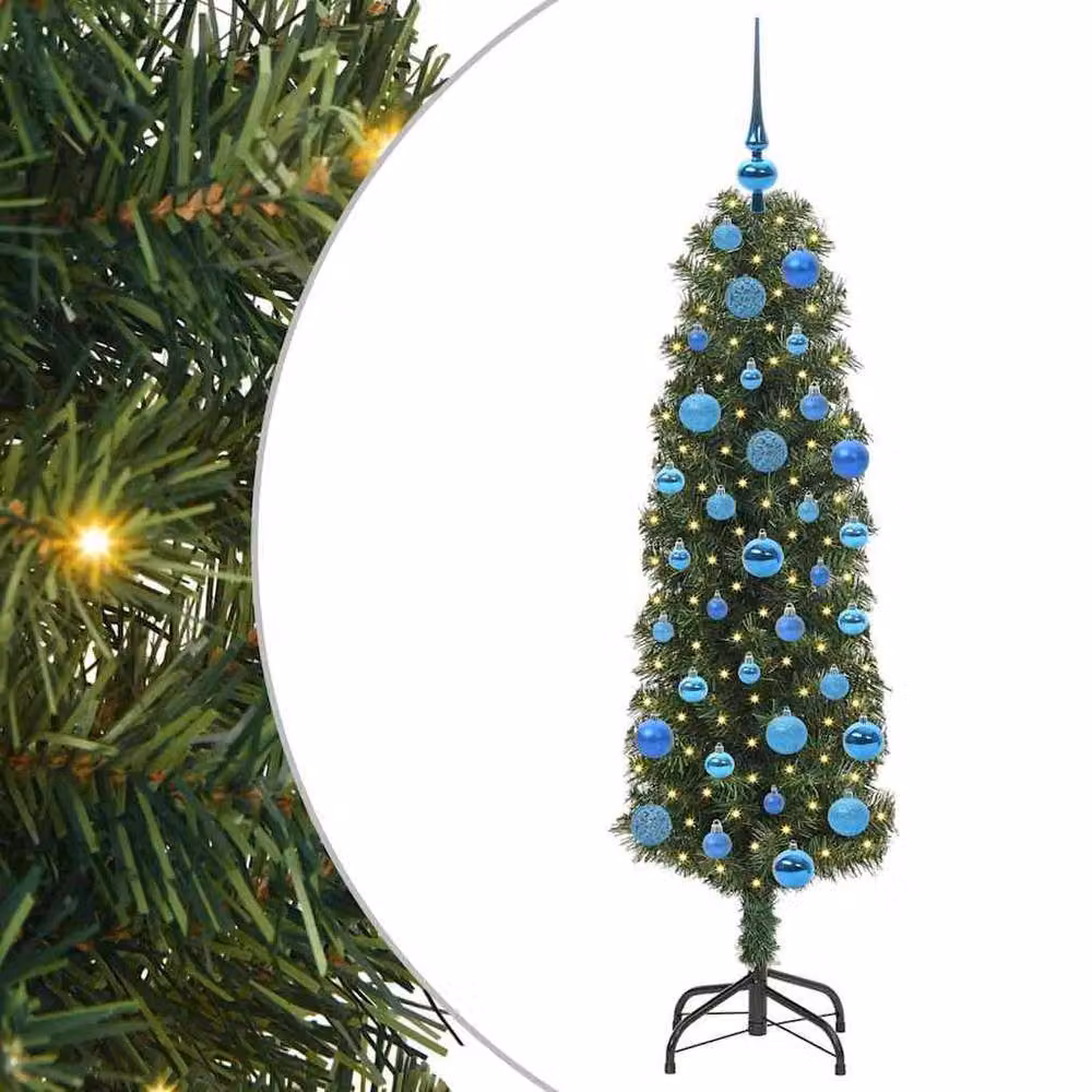 Berkfield Home Green Artificial Christmas Tree with 150 Warm White LEDs and Stand – 3