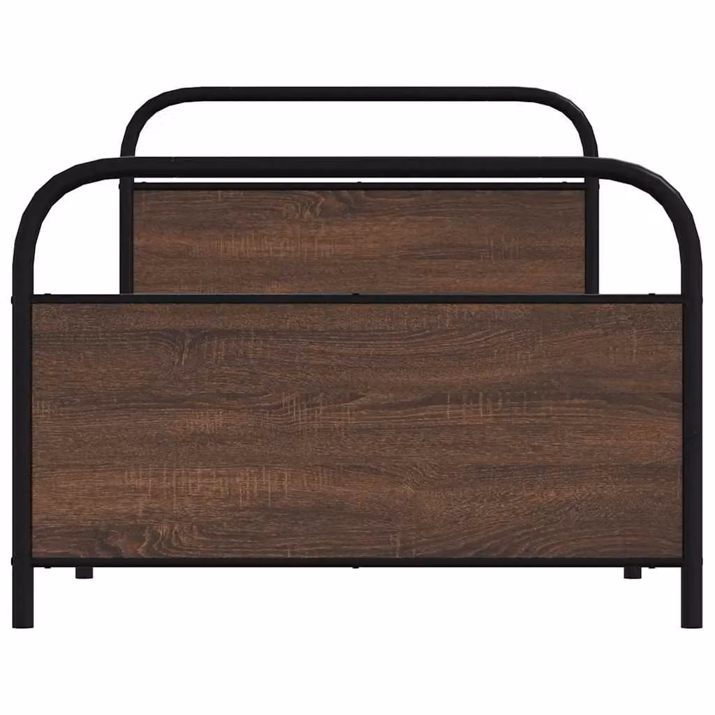 Berkfield Home Brown Oak Bed Frame W/D/H: 100 x 190 cm – 4