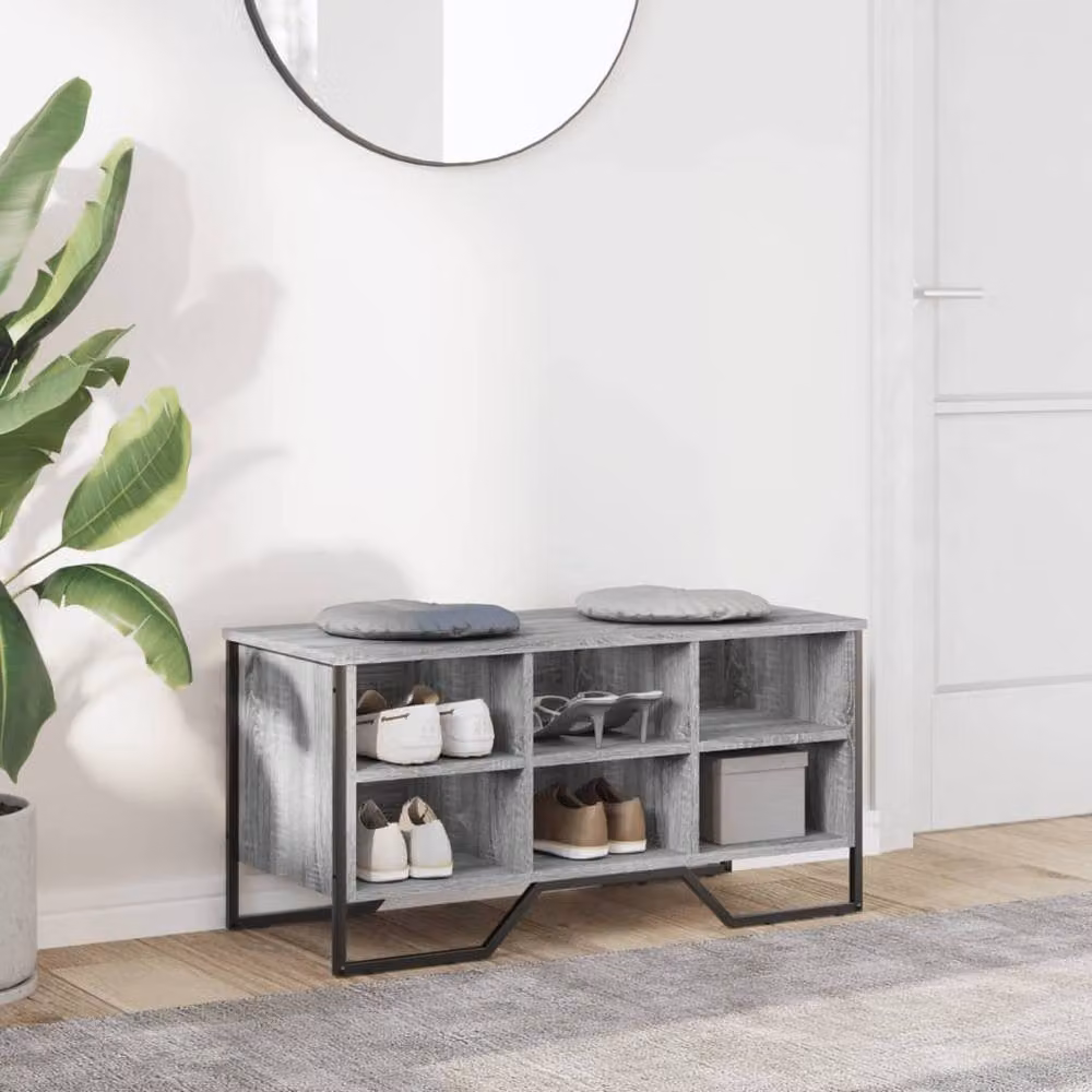 Berkfield Home Grey Sonoma Shoe Cabinet with Integrated Seat, W/D/H: 90 x 38 x 45.5 cm – 3