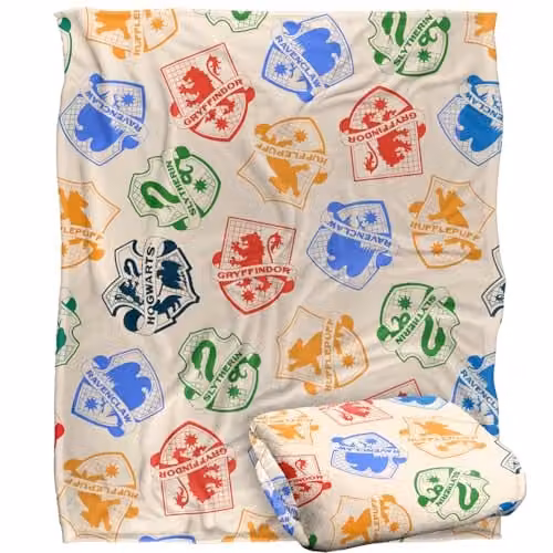 Warner Brothers Harry Potter Multicolour Fleece Throw Blanket, W/D/H: 152 x 127 cm
