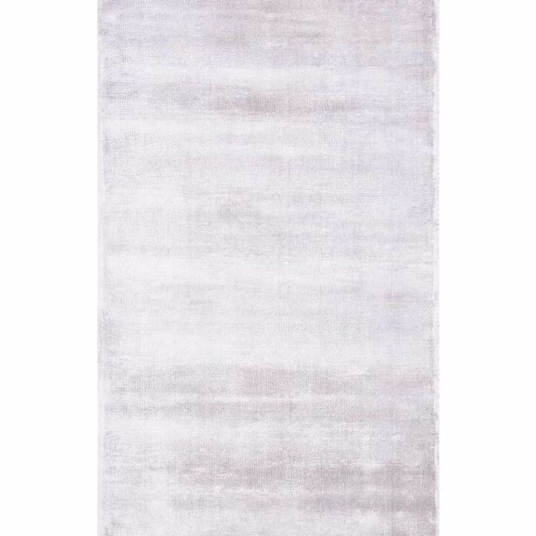 Wyld and Coco Hand Tufted Rectangular Area Rug in Grey, Viscose and Cotton Blend, W: 80 cm, L: 150 cm