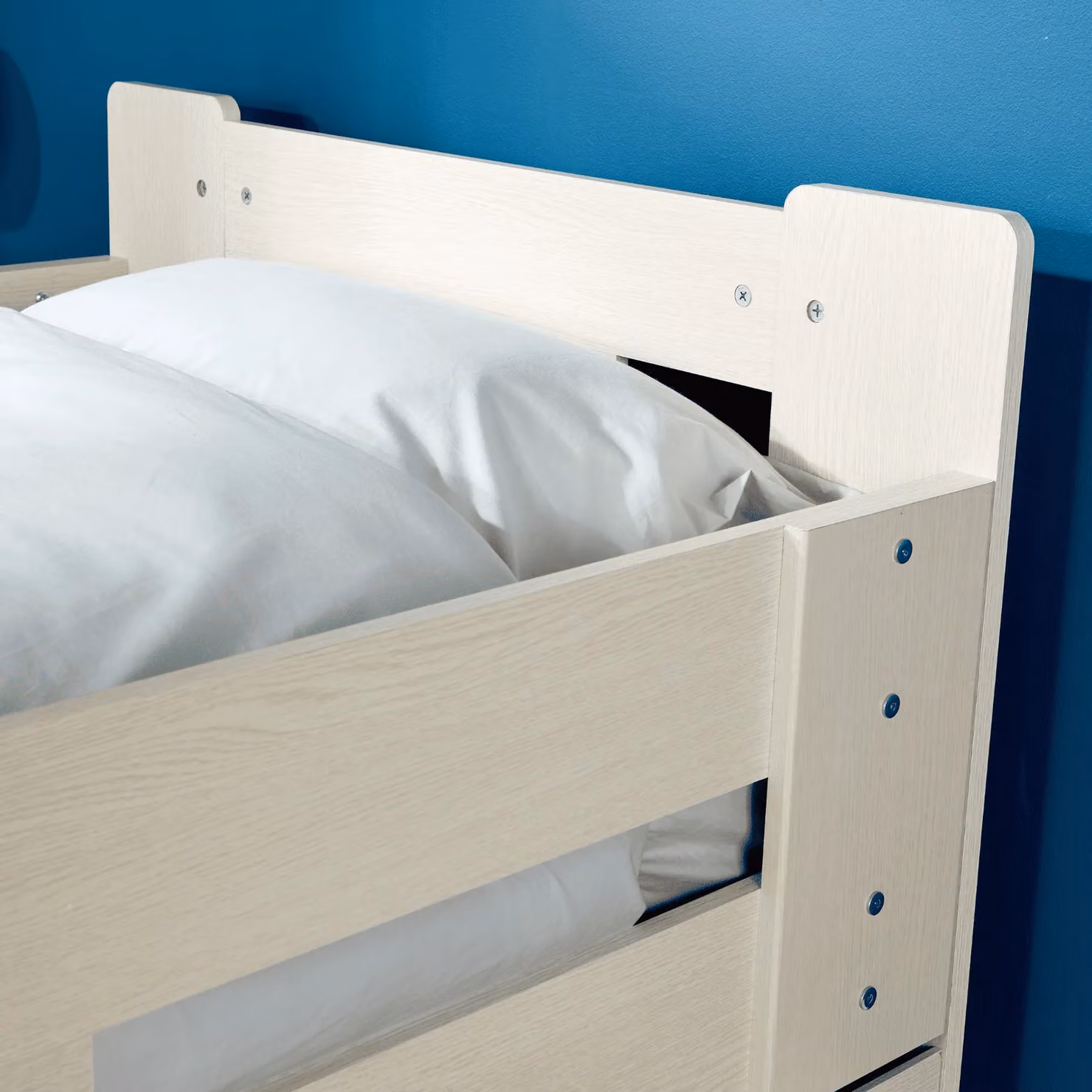 Home Source Kids Single Pull Out Trundle Guest Bed with Drawers, White, W: 90 cm, L: 190 cm – 3