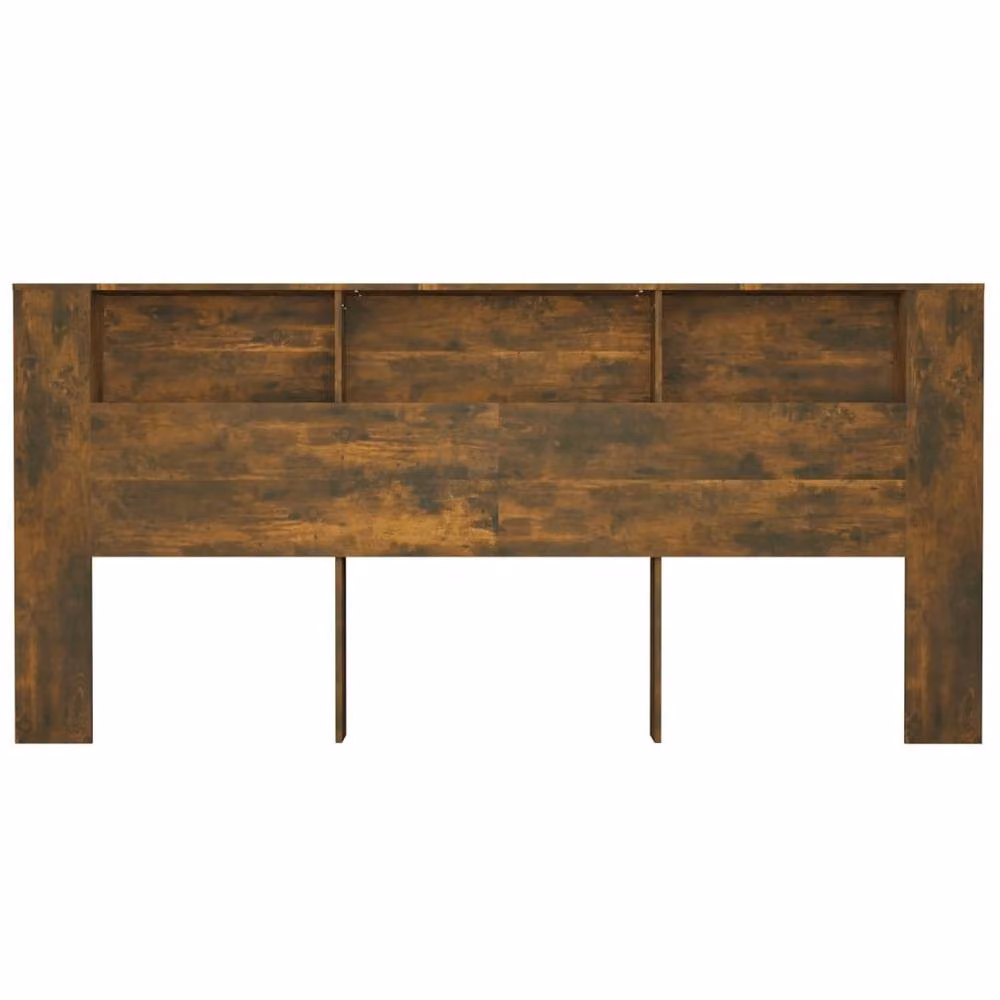 Berkfield Home Headboard Cabinet in Smoked Oak Brown, W: 220 cm, D: 18.5 cm, H: 104.5 cm – 3