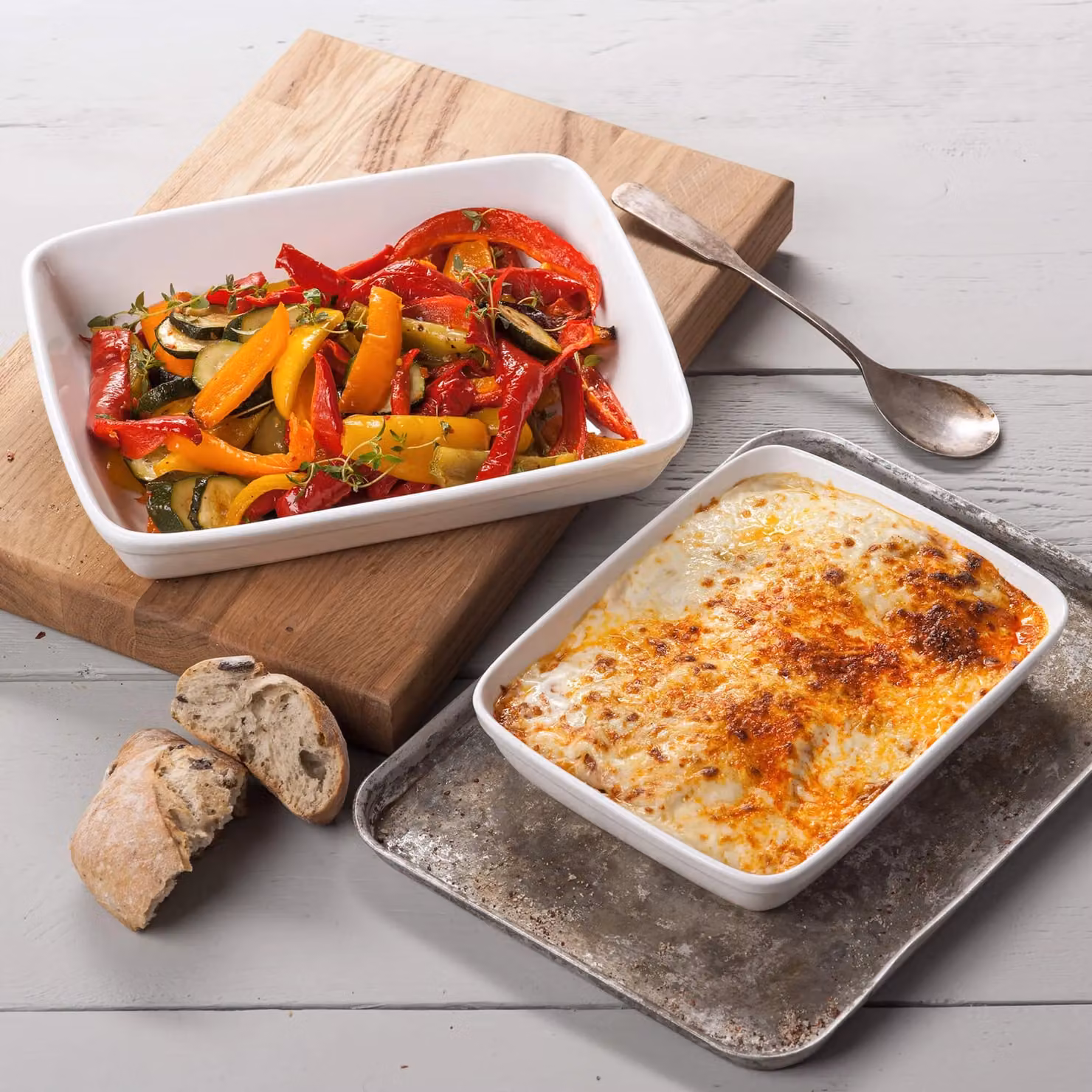 WM Bartleet & Sons Set of 2 White Porcelain Rectangular Lasagne Dishes – 2