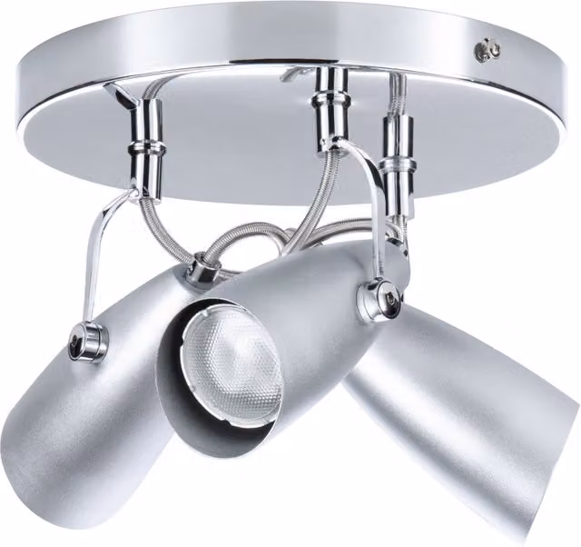 Litecraft Tris 3 Light Adjustable Ceiling Spotlight Plate in Chrome