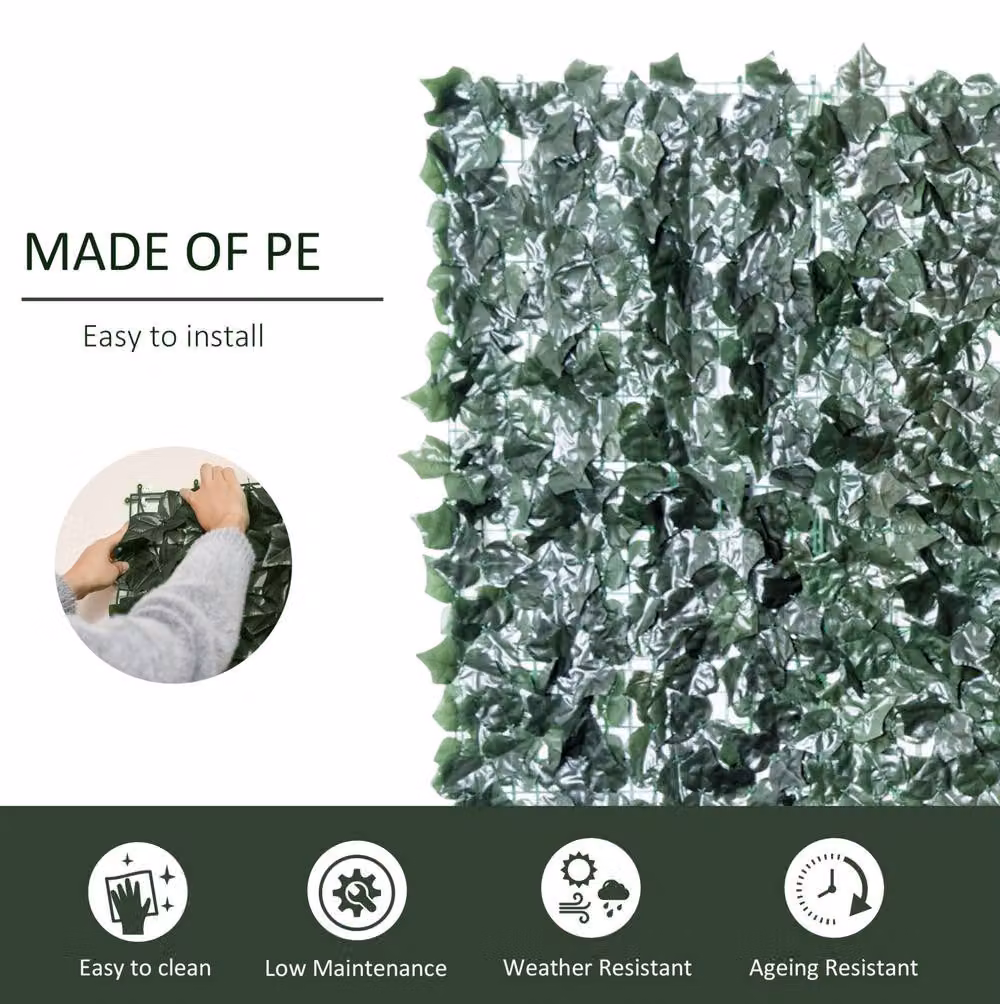 STILVORA Artificial Hedge Privacy Screen Panel, Green, H: 240 cm, W: 100 cm – 3