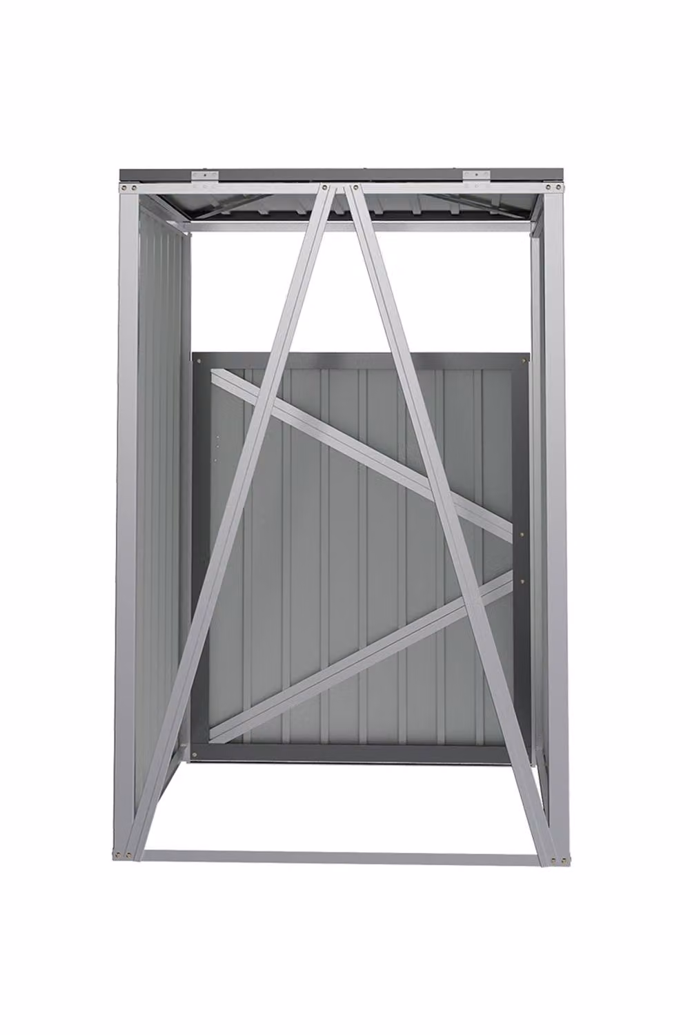 Living and Home Metal Outdoor Bin Store for 1 Trash Bin, Black, W/D/H: 122.0 x 80.0 x 81.5 cm – 3
