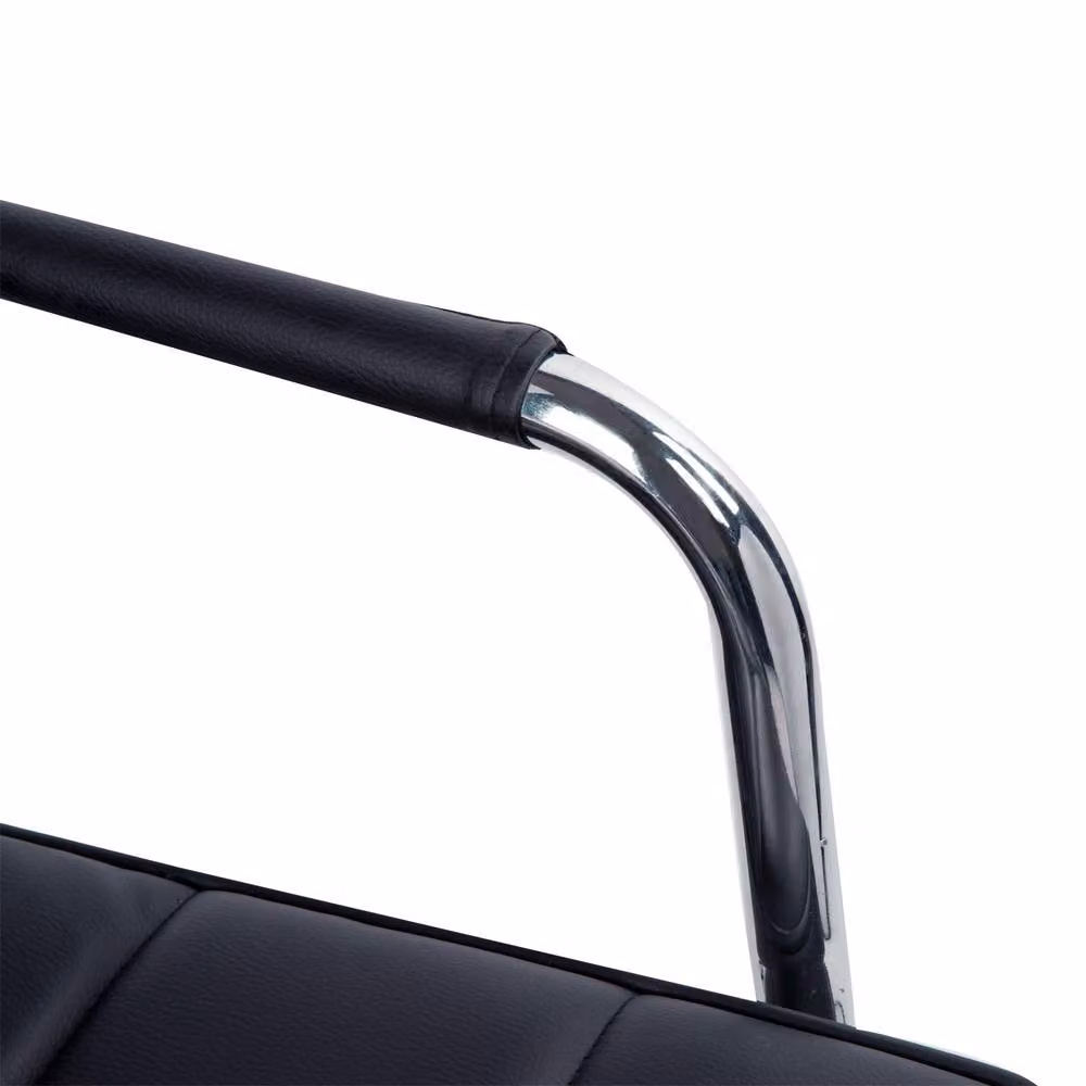 STILVORA Black Synthetic Leather Task Chair with Armrests and Castors – 7