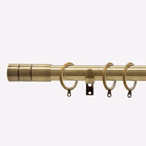 New Edge Blinds Antique Brass Metal Straight Curtain Pole