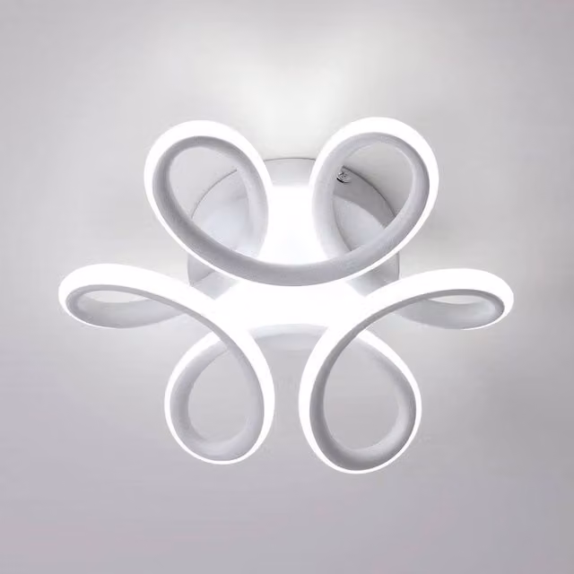 EONLION 22W LED Flower Chandelier Ceiling Light in White with Cool White Illumination – 1