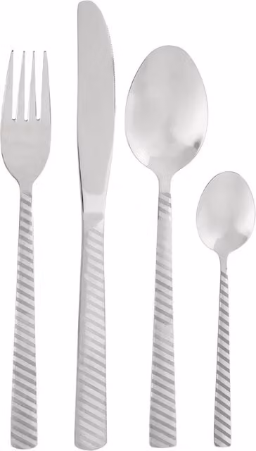 Orsina Avie Candy 16 Piece Polished Silver Stainless Steel Cutlery Set