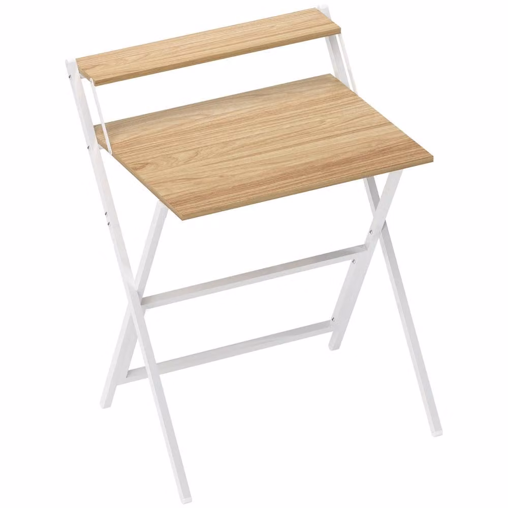 Wyld Haus Veeldi Folding Writing Desk with Raised Monitor Shelf, White – 2